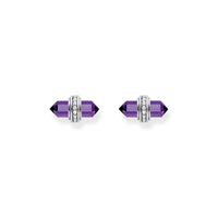 THOMAS SABO Crystal Stud EarRingss with Imitation Amethyst Silver Ear Studs THOMAS SABO 
