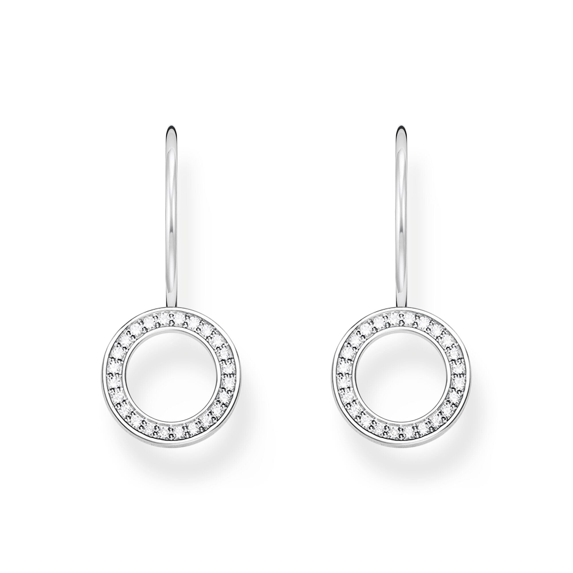 THOMAS SABO Earrings circular-shaped with white zirconia - silver Earrings Thomas Sabo 