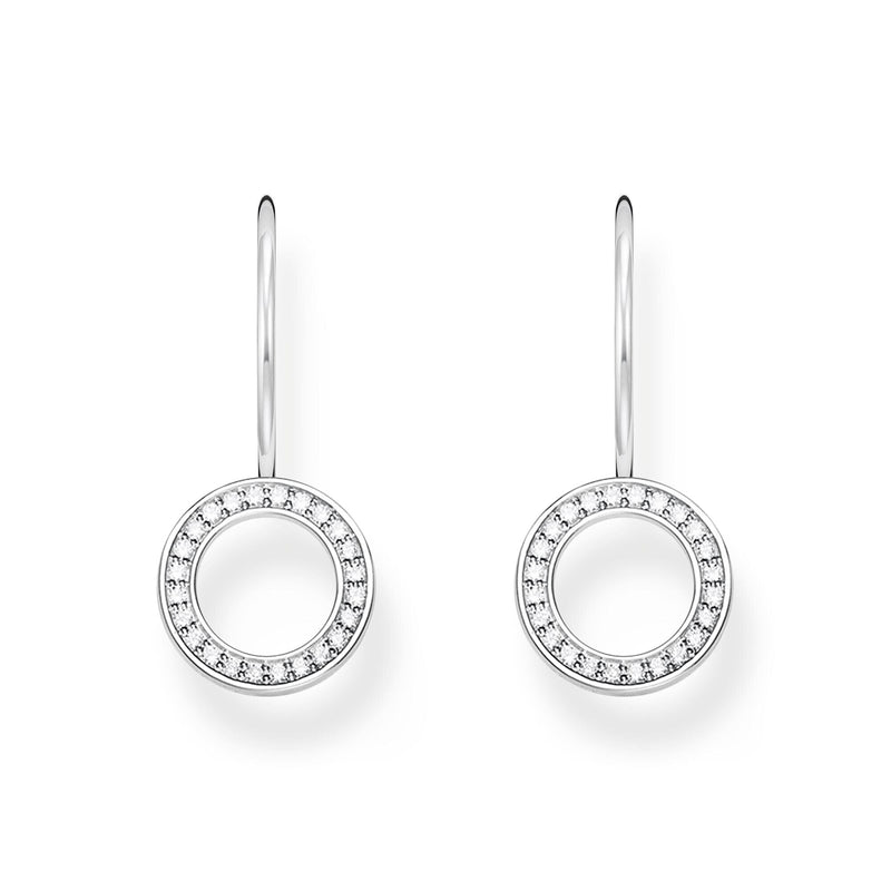 THOMAS SABO Earrings circular-shaped with white zirconia - silver Earrings Thomas Sabo 
