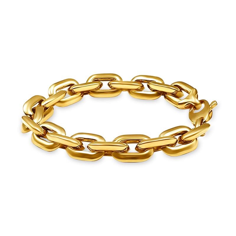 9kt Yellow Gold Bonded Chunky Tube Bracelet Bevilles 