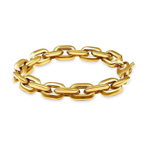 9kt Yellow Gold Bonded Chunky Tube Bracelet Bevilles 