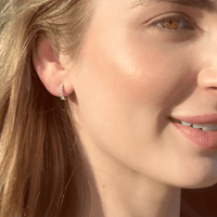 J Hoop Earrings with 0.50tw of Laboratory-Grown Diamonds in Rhodium Plated Sterling Silver Earrings Bevilles 