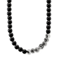 THOMAS SABO Obsidian necklace with skull and crosses Necklaces Thomas Sabo 