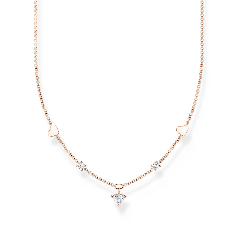 Thomas Sabo Necklace with hearts and white stones rose gold Necklaces Thomas Sabo 