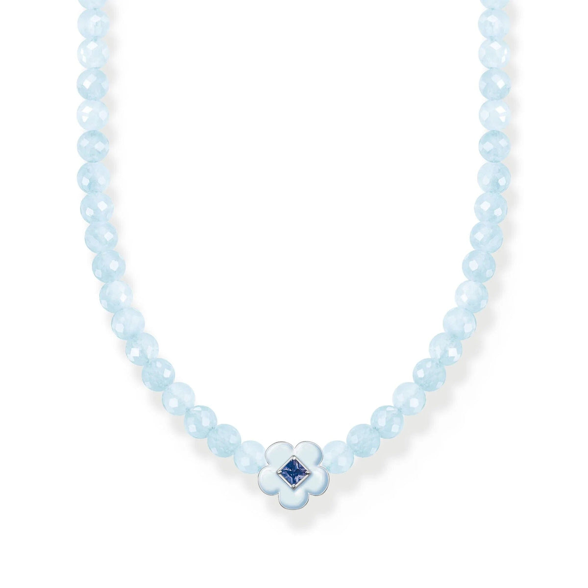 THOMAS SABO Jade Bead Flower Blue Choker Necklaces Thomas Sabo 