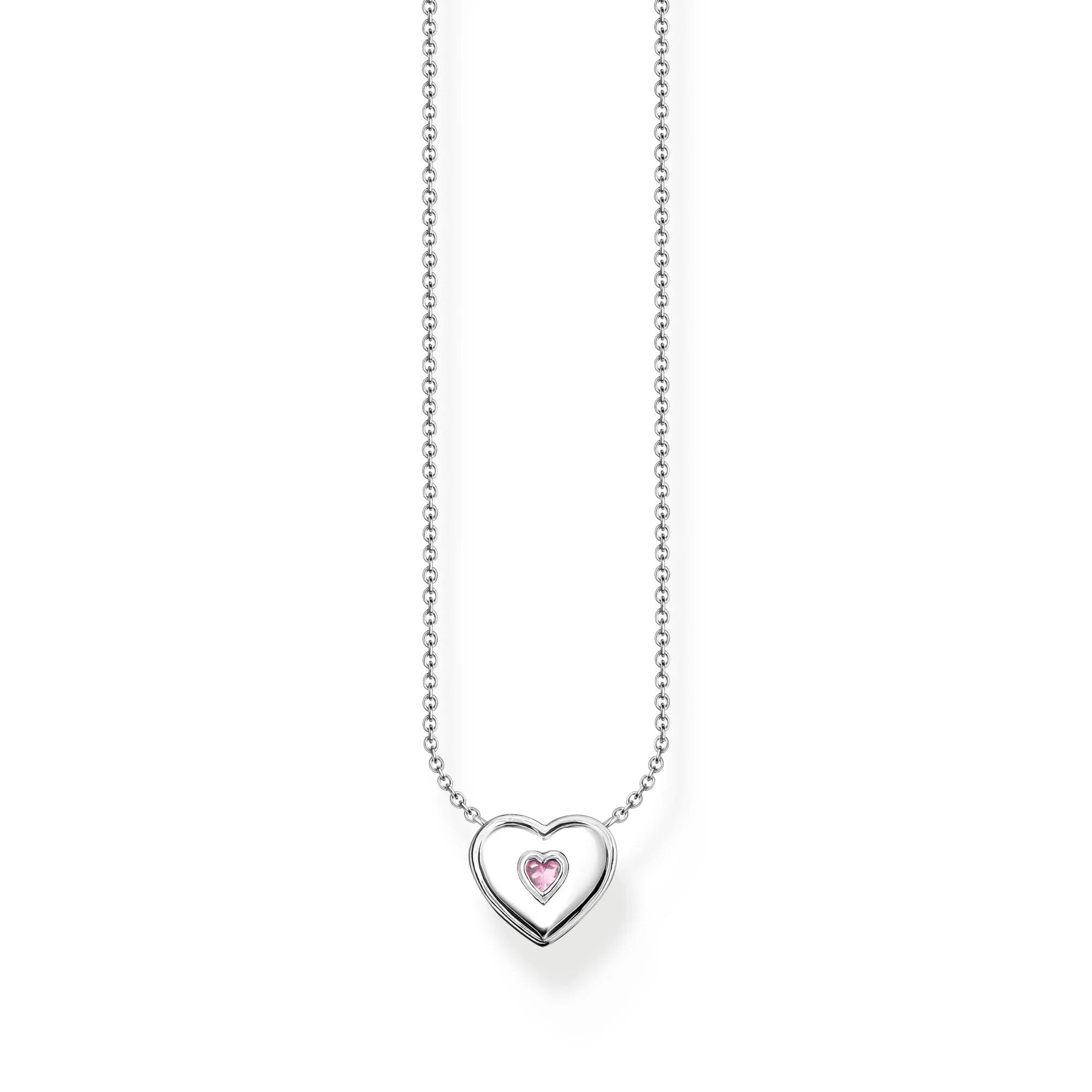 THOMAS SABO Pink Stone Heart Necklace Necklaces Thomas Sabo 