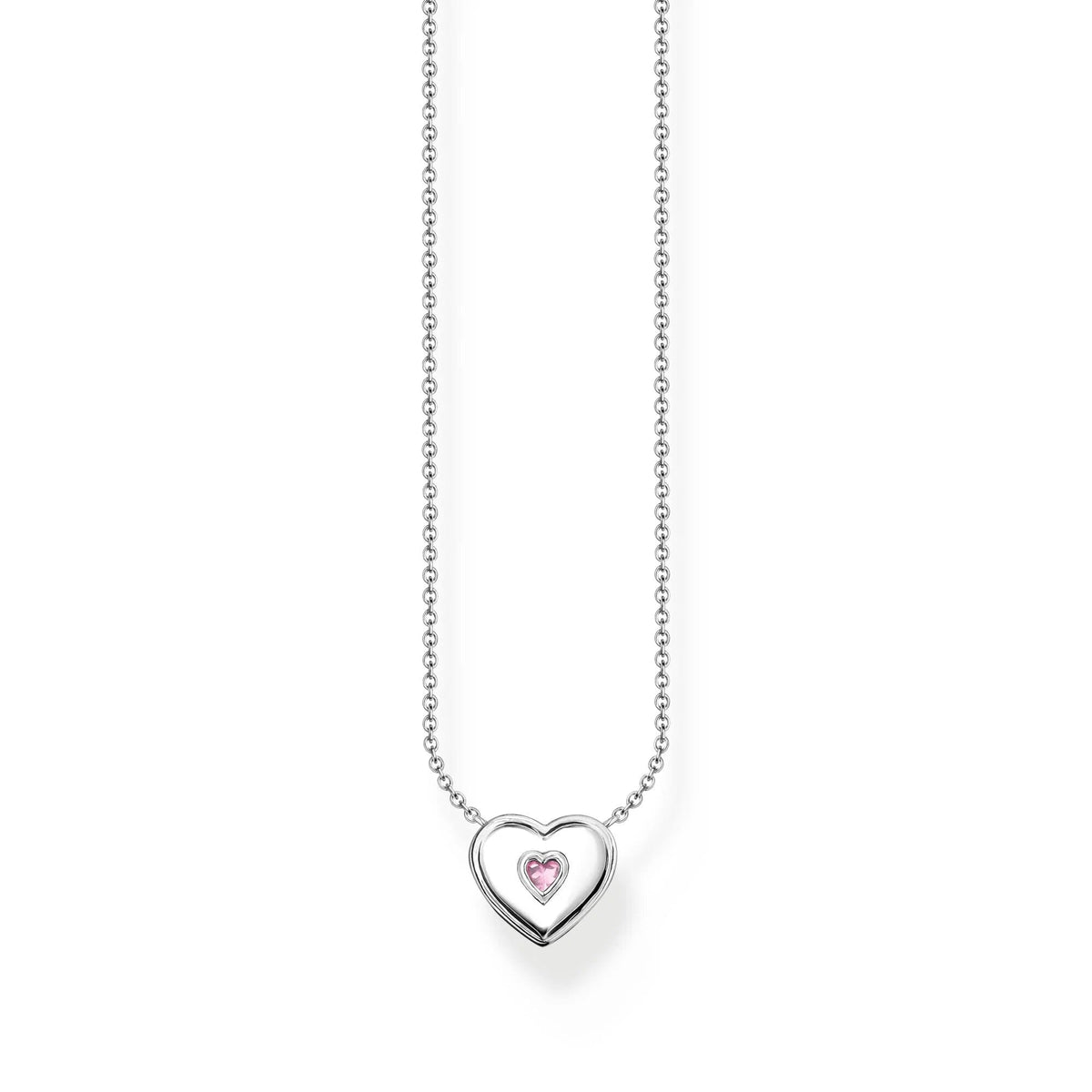 THOMAS SABO Pink Stone Heart Necklace Necklaces Thomas Sabo 
