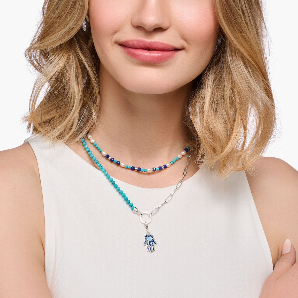 THOMAS SABO Member Charm Necklaces with Charmista Disc Silver Necklaces THOMAS SABO Charmista 