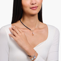 THOMAS SABO Silver Charm Necklaces With Beads In Dark Blue Necklaces THOMAS SABO Charmista 