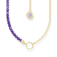 THOMAS SABO Gold Member Charm Necklaces with Violet Beads Necklaces THOMAS SABO Charmista 