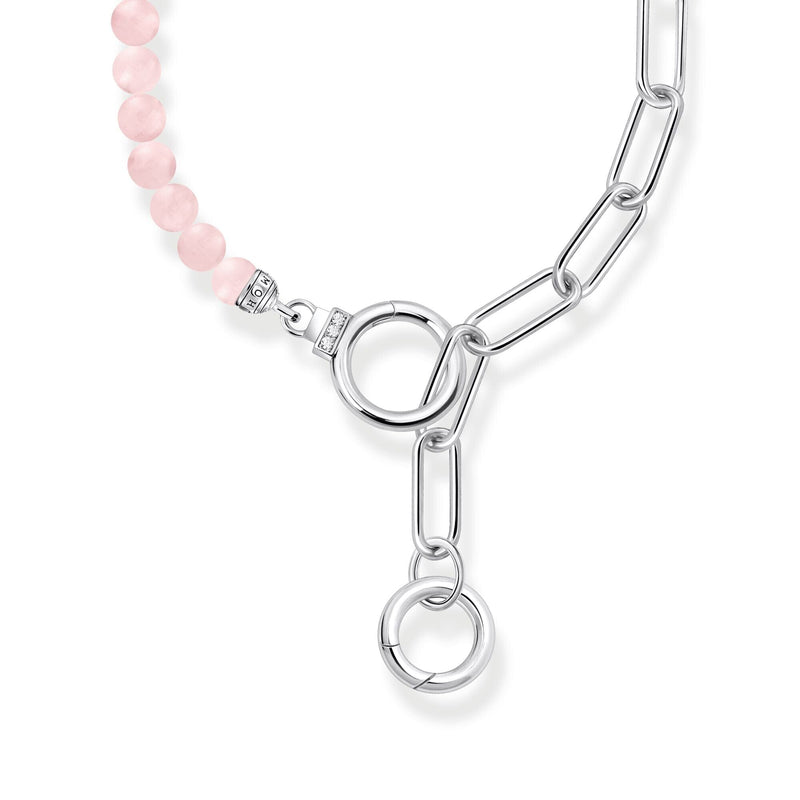 THOMAS SABO Link Necklaces with Rose Quartz Beads Silver Necklaces THOMAS SABO 