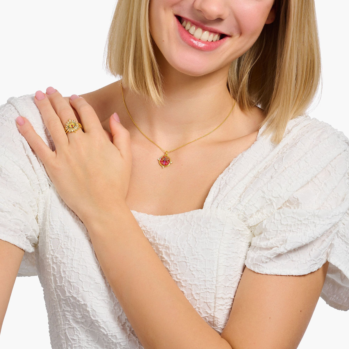 THOMAS SABO Necklace with palm tree pendant and colourful stones Necklaces Thomas Sabo 