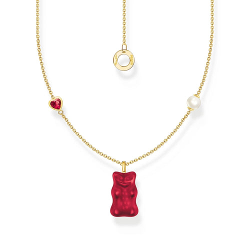 THOMAS SABO Necklace with red goldbears pendant & freshwater pearl Necklaces THOMAS SABO 