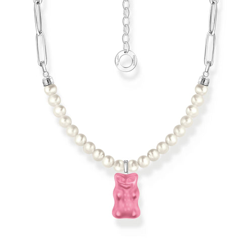 THOMAS SABO Link necklace with pink Goldbears & freshwater pearls Necklaces THOMAS SABO 