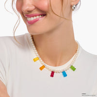 THOMAS SABO Pearl necklace with 5 colourful goldbears Necklaces THOMAS SABO 
