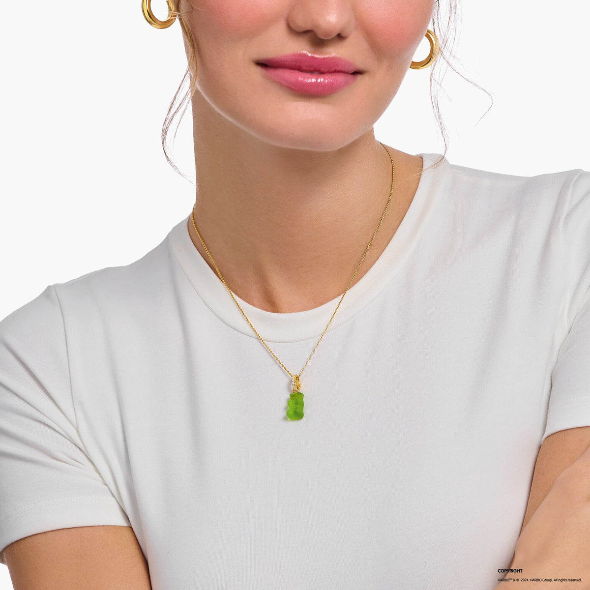 THOMAS SABO Necklace with green goldbears pendant and zirconia Necklaces THOMAS SABO 