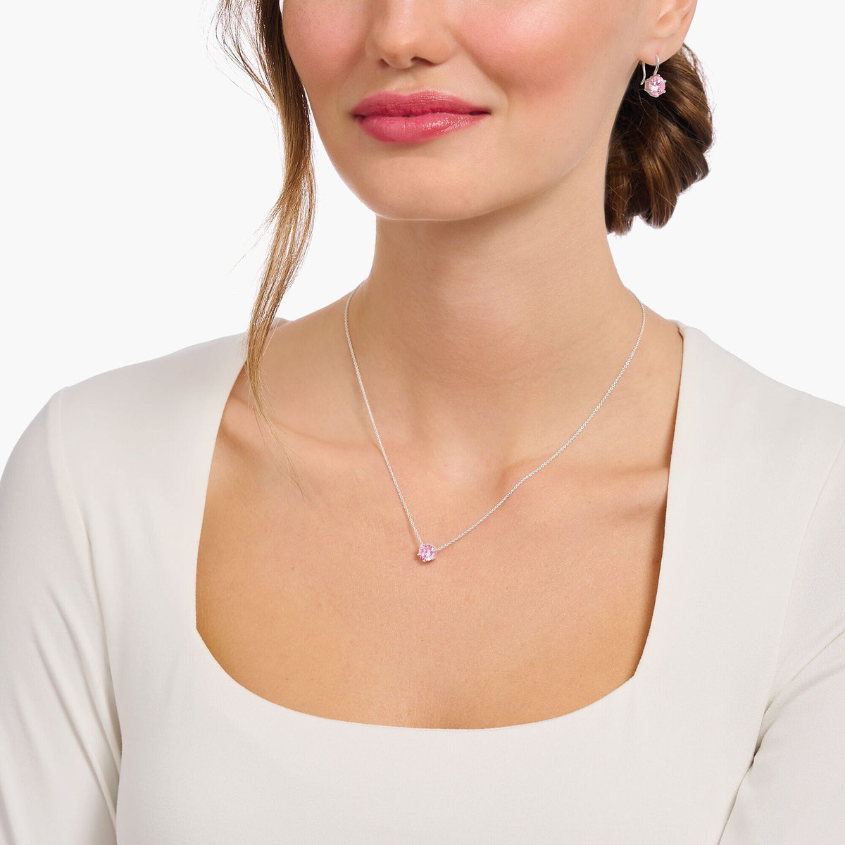 THOMAS SABO Necklace with pink zirconia pendant Necklaces Thomas Sabo 
