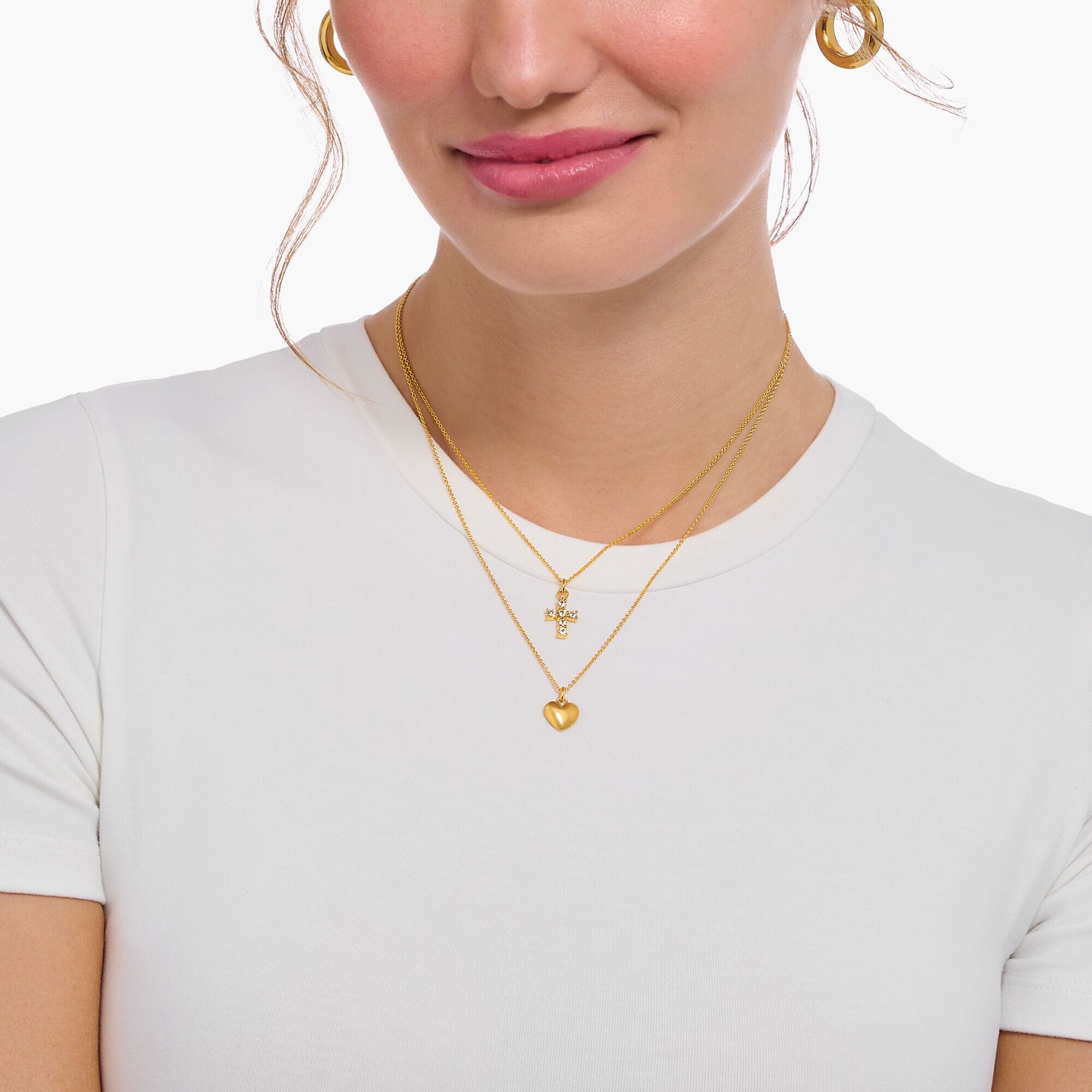 THOMAS SABO Cross pendant necklace with white zirconia Necklaces Thomas Sabo 