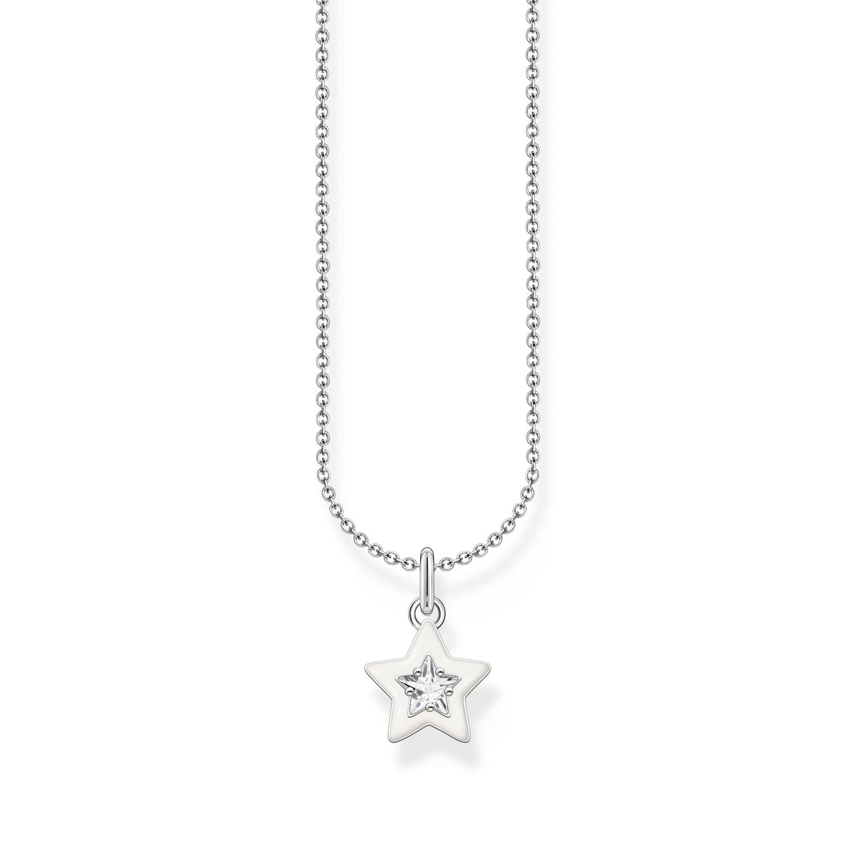 THOMAS SABO Necklace with star pendant and white zirconia - silver Necklaces Thomas Sabo 