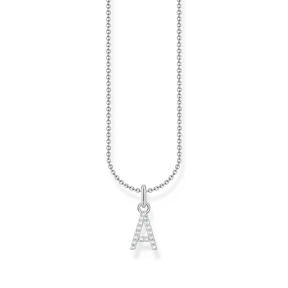 THOMAS SABO Necklace with letter pendant A and white zirconia - silver Necklaces Thomas Sabo 