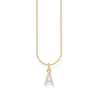 THOMAS SABO Necklace with letter pendant A and white zirconia - gold Necklaces Thomas Sabo 