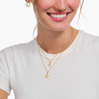 THOMAS SABO Necklace with letter pendant A and white zirconia - gold Necklaces Thomas Sabo 
