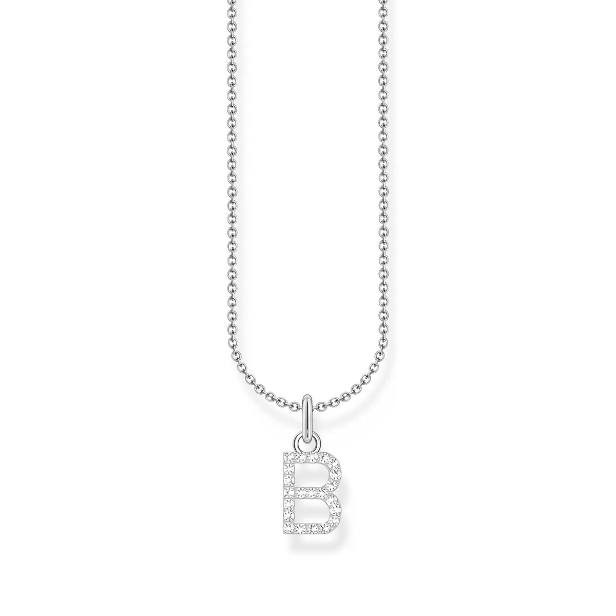THOMAS SABO Necklace with letter pendant B and white zirconia - silver Necklaces Thomas Sabo 