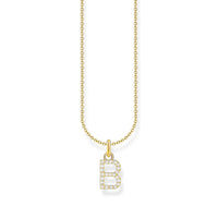 THOMAS SABO Necklace with letter pendant B and white zirconia - gold Necklaces Thomas Sabo 