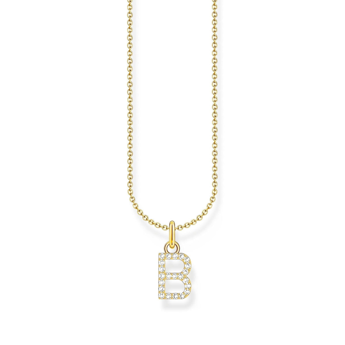 THOMAS SABO Necklace with letter pendant B and white zirconia - gold Necklaces Thomas Sabo 