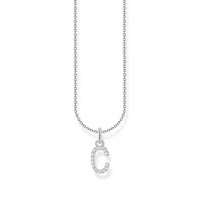 THOMAS SABO Necklace with letter pendant C and white zirconia - silver Necklaces Thomas Sabo 