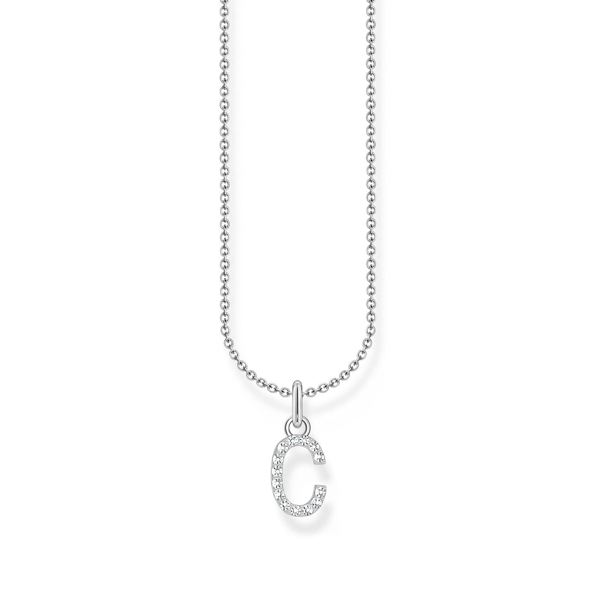 THOMAS SABO Necklace with letter pendant C and white zirconia - silver Necklaces Thomas Sabo 