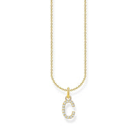 THOMAS SABO Necklace with letter pendant C and white zirconia - gold Necklaces Thomas Sabo 