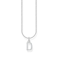 THOMAS SABO Necklace with letter pendant D and white zirconia - silver Necklaces Thomas Sabo 