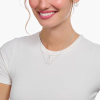 THOMAS SABO Necklace with letter pendant D and white zirconia - silver Necklaces Thomas Sabo 