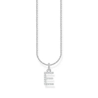 THOMAS SABO Necklace with letter pendant E and white zirconia - silver Necklaces Thomas Sabo 