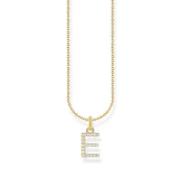 THOMAS SABO Necklace with letter pendant E and white zirconia - gold Necklaces Thomas Sabo 