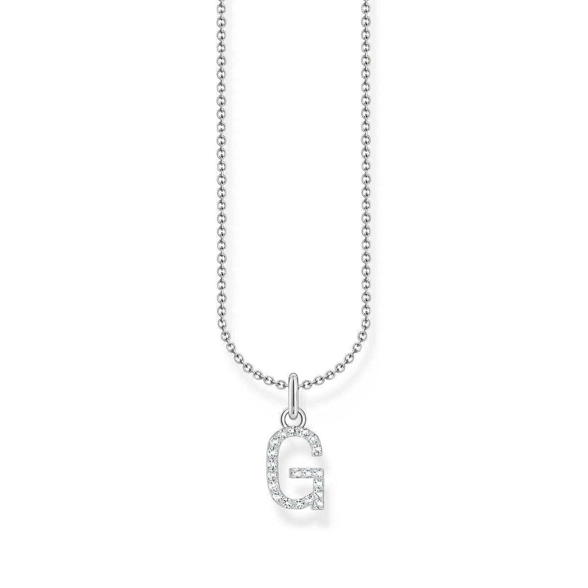 THOMAS SABO Necklace with letter pendant G and white zirconia - silver Necklaces Thomas Sabo 