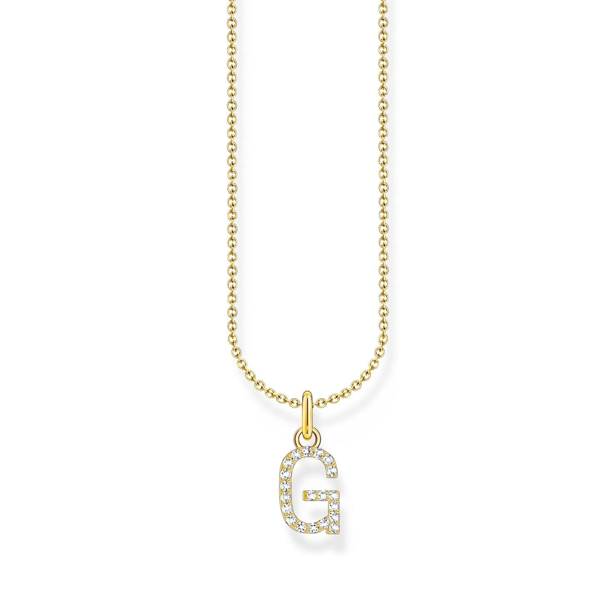 THOMAS SABO Necklace with letter pendant G and white zirconia - gold Necklaces Thomas Sabo 