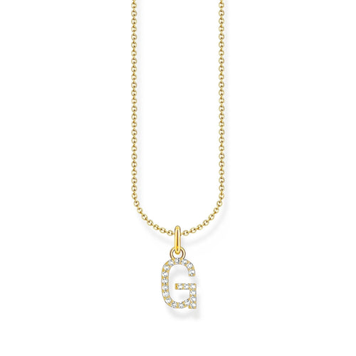 THOMAS SABO Necklace with letter pendant G and white zirconia - gold Necklaces Thomas Sabo 