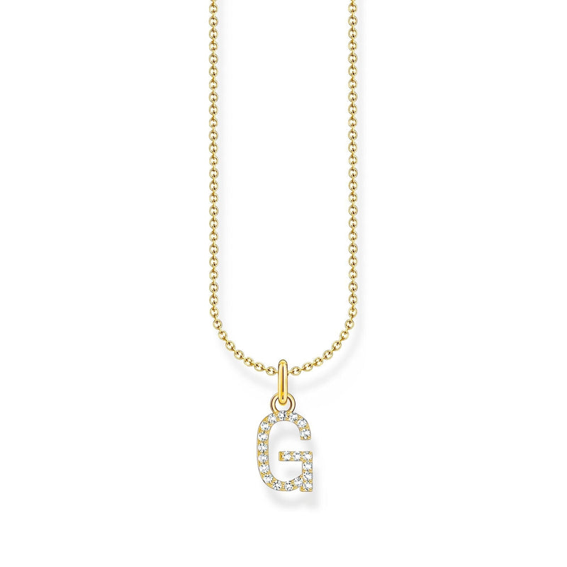 THOMAS SABO Necklace with letter pendant G and white zirconia - gold Necklaces Thomas Sabo 