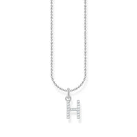 THOMAS SABO Necklace with letter pendant H and white zirconia - silver Necklaces Thomas Sabo 