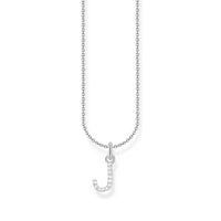 THOMAS SABO Necklace with letter pendant J and white zirconia - silver Necklaces Thomas Sabo 