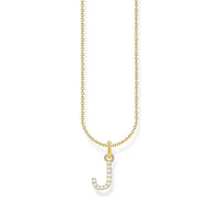 THOMAS SABO Necklace with letter pendant J and white zirconia - gold Necklaces Thomas Sabo 