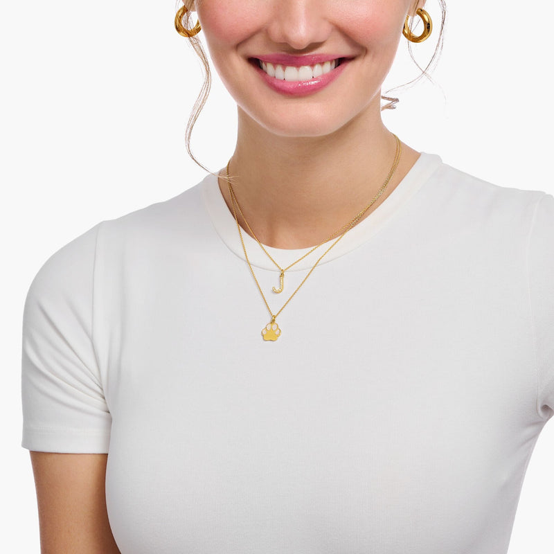 THOMAS SABO Necklace with letter pendant J and white zirconia - gold Necklaces Thomas Sabo 