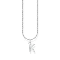 THOMAS SABO Necklace with letter pendant K and white zirconia - silver Necklaces Thomas Sabo 