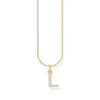 THOMAS SABO Necklace with letter pendant L and white zirconia - gold Necklaces Thomas Sabo 