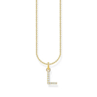 THOMAS SABO Necklace with letter pendant L and white zirconia - gold Necklaces Thomas Sabo 