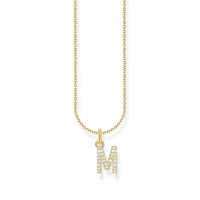 THOMAS SABO Necklace with letter pendant M and white zirconia - gold Necklaces Thomas Sabo 