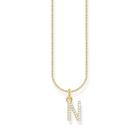 THOMAS SABO Necklace with letter pendant N and white zirconia - gold Necklaces Thomas Sabo 