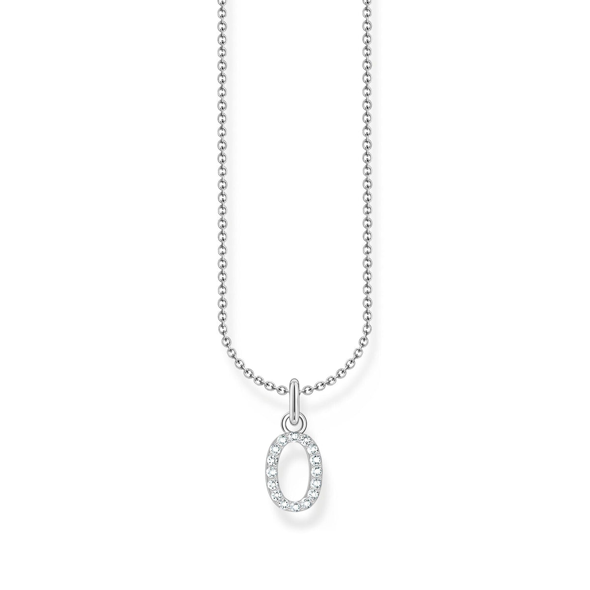 THOMAS SABO Necklace with letter pendant O and white zirconia - silver Necklaces Thomas Sabo 
